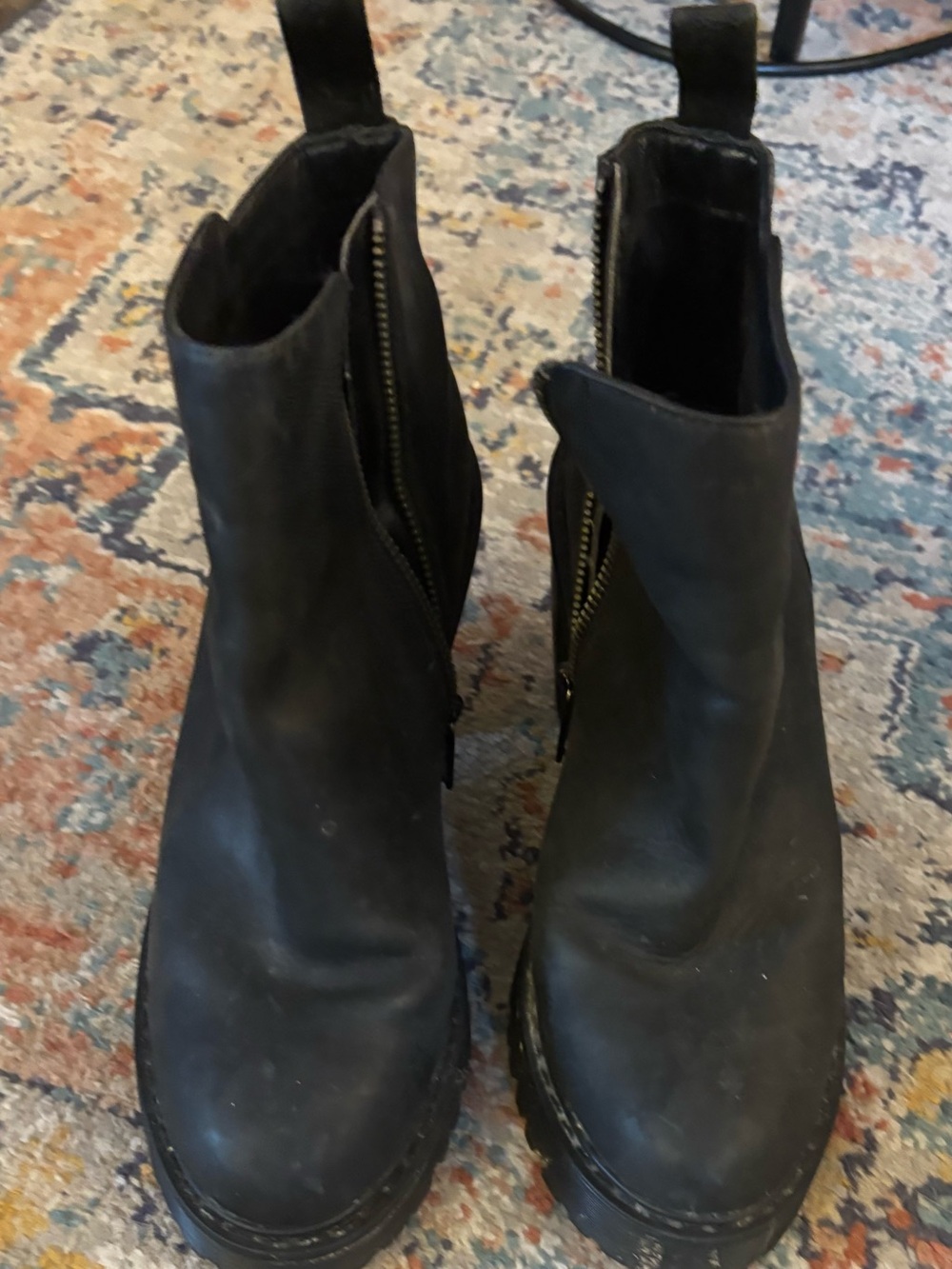 Dr. Marten Black Women's Ankle Boots with Side Zipper
